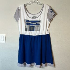 Her Universe Star Wars R2-D2 Blue and Gray Midi Dress